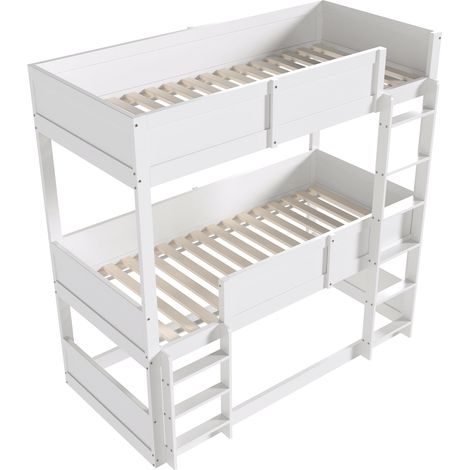 Cama triple litera modular 90 x 200 cm de madera blanca para niño (1/5)