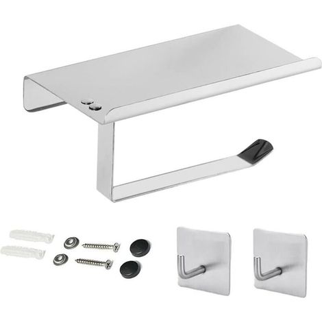 Porte Papier Toilette - Acier Inoxydable - 18 x 10 x 7,5 cm - Pour Salle De Bain Cuisine Bureau - 1 Pièce (1/5)
