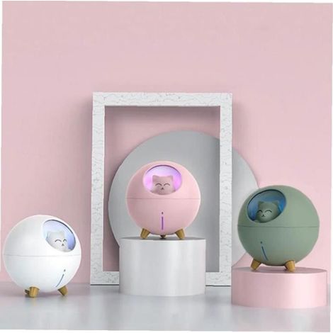 Humidificateur 220 ml - Diffuseur Brume USB Silencieux - Pour Bureau Chambre Animal - 5 h Continu 10 h Intermittent - Vert (1/4)