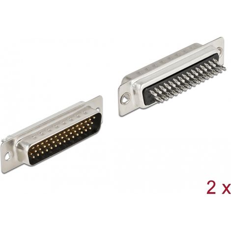 Delock Pin de metal macho D-Sub HD 44, versiÃ³n para soldar, 2 piezas