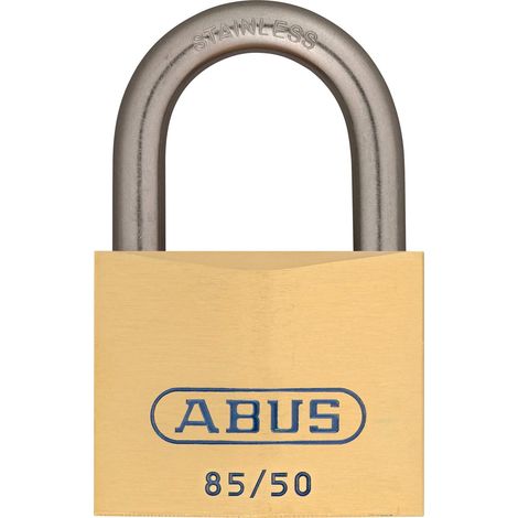 Cadenas laiton 85IB/50 - résistant aux intempéries - pour les zones maritimes et portuaires - corps de serrure en laiton - anse en acier inoxydable - niveau de sécurité 7 (1/3)