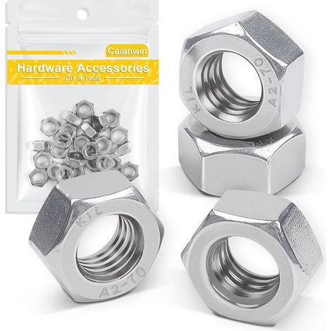 10 Pièces Ecrou Hexagonal M12, DIN 934 Ecrous Inox en Acier inoxydable A2 V2A, Ecrou Hexagonal pour Vis, Boulons Filetés (1/5)