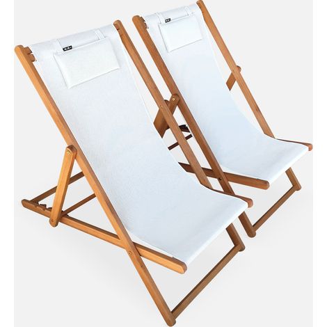 Silla plegable de madera de eucalipto, set de 2