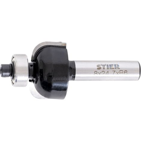 Fraise concave avec roulement à billes en carbure (HW) STIER Ø 24,7 mm, diamètre de queue 8 mm