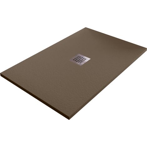 Piatto Doccia in Pietra 80x90 cm Bonussi Ardesia Stone Central Marrone (1/5)