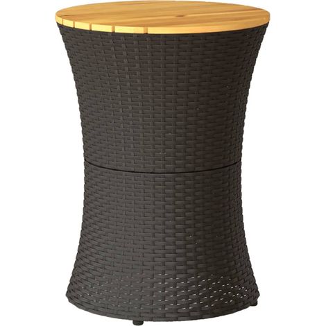 Maison Exclusive - Garten-Beistelltisch Trommelform Schwarz Poly
