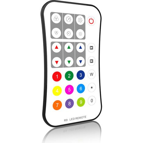 2.4G RF Remote Control for RGB/RGBW/SPI Infinite LED Strip, Ultra-Slim 27-Key Chroma Remote Control R9