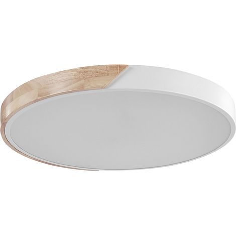 Lampada da soffitto plafoniera LED metallo bianco luce legno acrilico Pattani