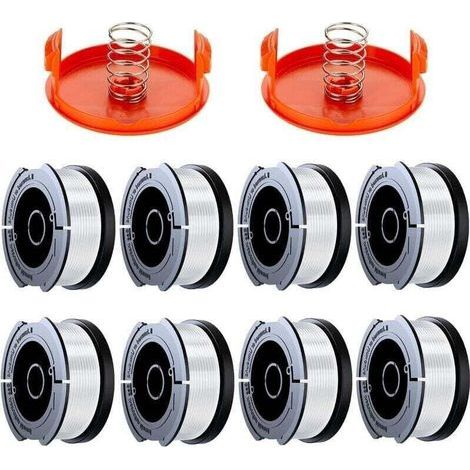 pair 12 Pack Bobine Fil Coupe Bordure Black Et Decker Coupe Bordures, 0.2cm Bobine De Fil Debroussailleuse(8 Fil Coupe Bordure,2 Couvercle,2 Ressort)