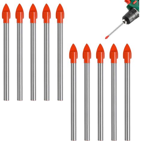 10 pièces Foret Carrelage,Verre Meche Carrelage,Foret Carrelage 8mm,Foret Excentrique,Support En Couches Foret Ceramique,Adapté Aux Carreaux,Au Verre (1/5)
