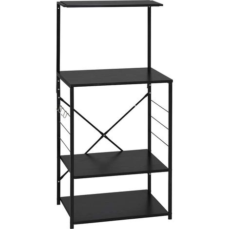 Maison Exclusive - Mobile per Microonde Nero 60x39,6x123 cm Legno Multistrato (1/5)