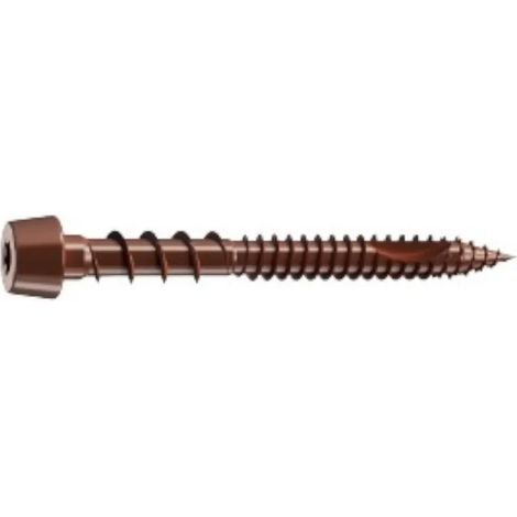 VITE PER LEGNO PER TERRAZZE HECO ZINCATE MARRONE  D. 5 X 80 MM. (1/3)