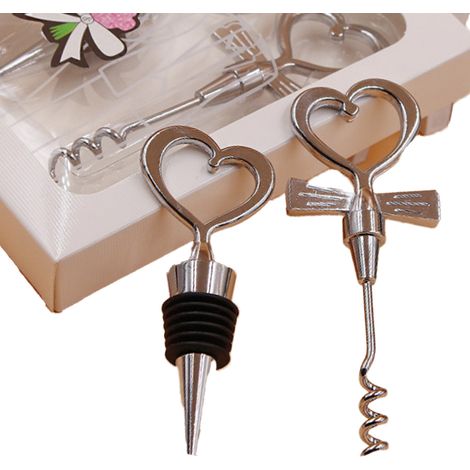 Ouvre-bouteille - Bouchon À Vin - Pour Vin Rouge - Lot De 2 Pièces - Cadeau De Mariage - Boîte Cadeau Incluse (1/5)