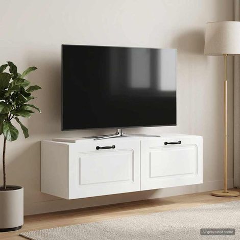 vidaXL Mobile Porta TV da Muro Bianco 98 x 31 x 30 cm (1/5)