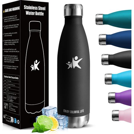 Gourde Isotherme - 750ML - Gourde Inox sans BPA, Gourde Sport Étanche, Réutilisable, Bouteille Isotherme, Processus de revêtement en Poudre, Gourdes, Gourdes Metal pour Running, Bureau, École (1/5)