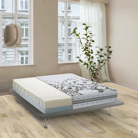 Dmora - Matelas carré et demi Dili, Matelas en mousse mémoire et Waterfoam, 100% Made in Italy, Anti-acarien et hypoallergénique, Cm 120x190h22 (1/5)