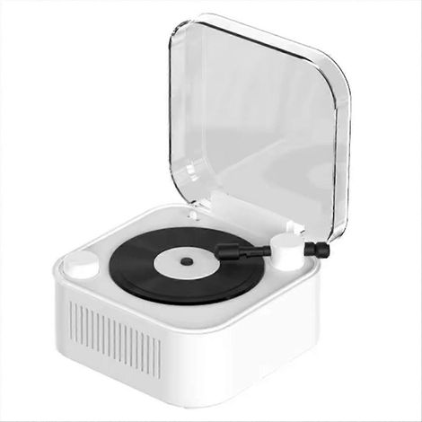 Vintage Platine sans Fil Enceinte Bluetooth Long Batterie Life mini Creativity Decorative Son Boîte Blanc (1/5)