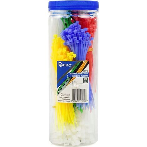 Set di fascette per cavi in nylon colorate 600 pezzi (25) (1/5)