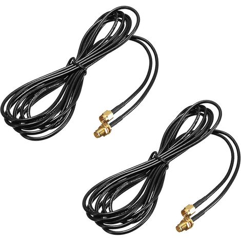 2 x 3 m lange Fi-Verlängerungskabel mit RP-SMA-Antennenanschlüssen – RP-SMA-Buchse für WLAN-Router (1/4)