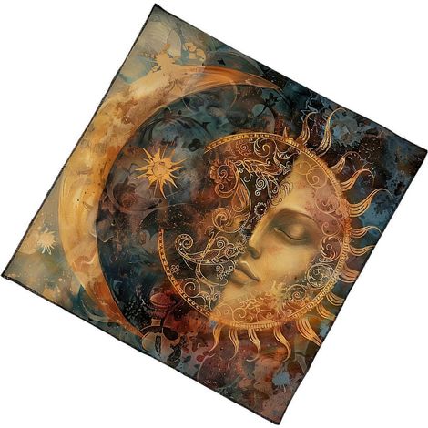 Tapis de lecture de tarot en velours, motif résistant aux intempéries, facile d'entretien, tissu doux, plusieurs tailles disponibles (75 x 75 cm). (1/5)