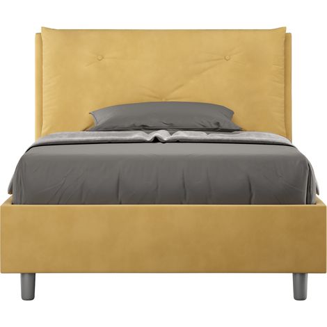 Letto 1 Piazza E Mezzo 120x190 cm Senza Rete Imbottito in Microfibra Appia Large Ocra (1/5)