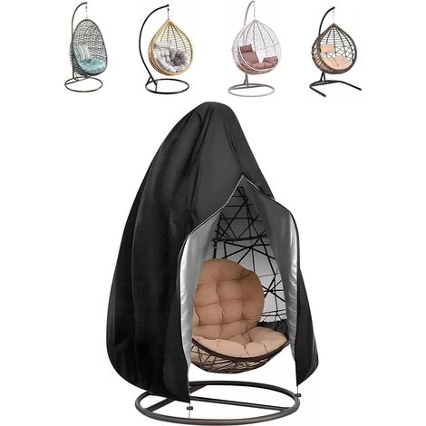 1 Housse De Chaise Oeuf Imperméable 210D Oxford Avec Fermeture Éclair Pour Fauteuil Suspendu Jardin Patio
