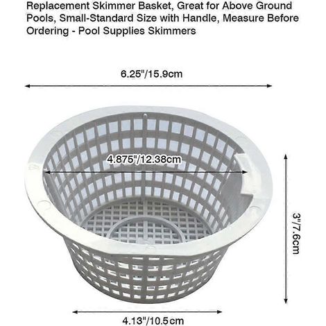 Panier d'écumoire de piscine à montage au sol avec poignée, outil de nettoyage de piscine, panier de filtre de piscine, accessoires de piscine, sans poignée. (1/5)