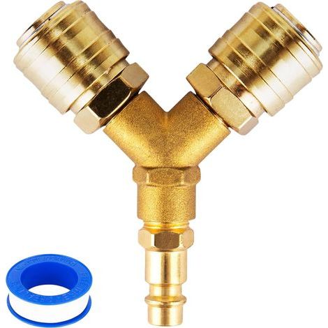 Répartiteur rapide pour tuyau d'air 1/4 pouce — Distributeur d'air comprimé à double port et connecteur de commutation (1/5)