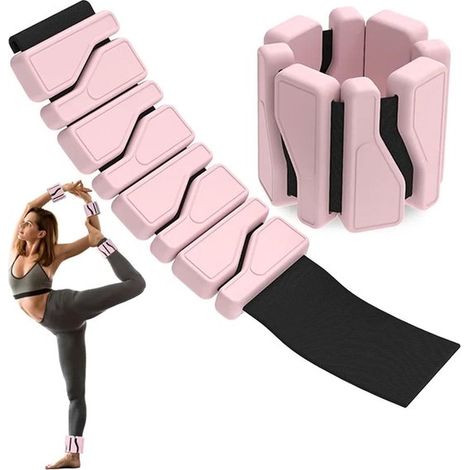 Verstellbare Handgelenkgewichte – Fitnessbänder – Intensives Training – Rutschfestes Design – 2 Pfund pro Paar – Pink (1/5)