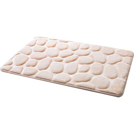 Tapis 3D antidérapant et absorbant l'eau. effet pavé. pour salle de bain et cuisine (beige) (1/3)