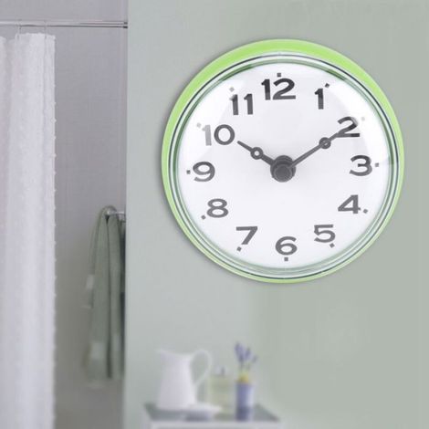 tanche Ventouse Mur Fenêtre Miroir Bain Douche Horloge Salle De Bains Accessoires Vert (1/4)
