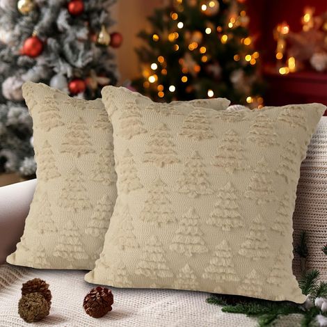 de housses coussin Noël x cm sapin coussins canapé taies d'oreiller décoratives douces pour bureau Lot 2 45 (1/3)