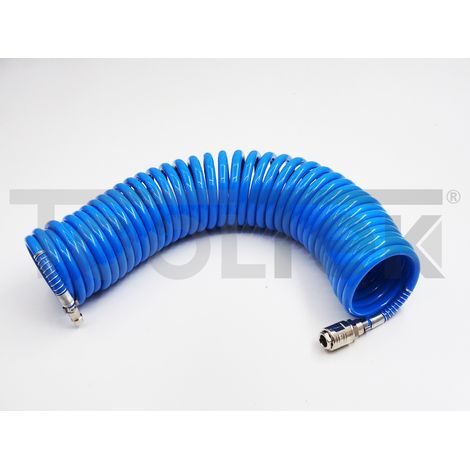 TUBO ARIA COMPRESSA SPIRALE 8x10 UNIVERSALE 10mt COMPRESSORE RACCORDATO (1/2)