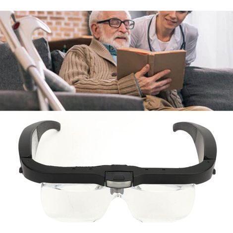 Loupes montées sur la tête avec 5 lentilles, 3 lumières LED, 2 vitesses réglables Loupe serre-tête 3,7 V,DUBUNS (1/4)