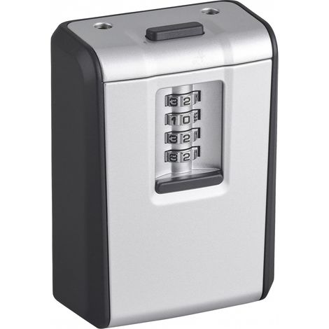 Cassetta portachiavi keybox a combinazione, 4 cifre, ansa in acciaio rimovibile, grigio/nero - THIRARD