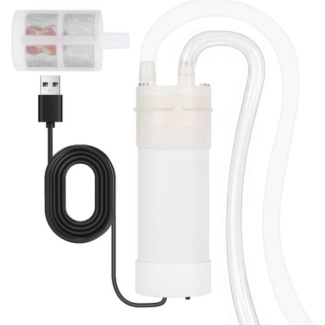 Pompe à eau USB Mini DC Auto-amorçante, Petite Pompe Silencieuse avec Tuyau PVC 1m (1/5)