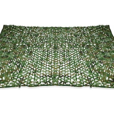Parasols et voiles d'ombrage rectangulaire design ombrière camouflage 3x5 M treillis vert (1/4)