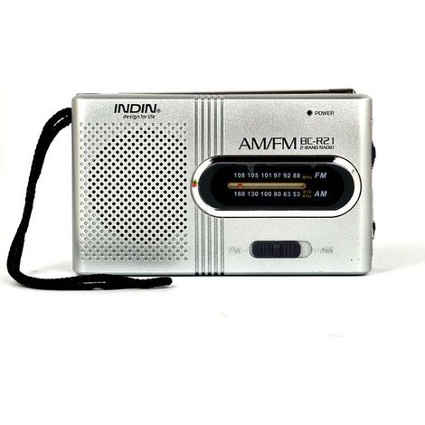 Radio de secours à piles - Radio de survie - Radio AM/FM - Radio de poche - Radio de secours en cas de panne de courant - Argent (1/5)