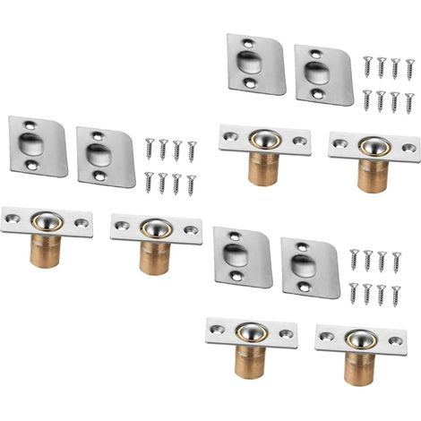 Lot de 6 loquets porte placard en acier inoxydable, réglables, à bille (1/5)