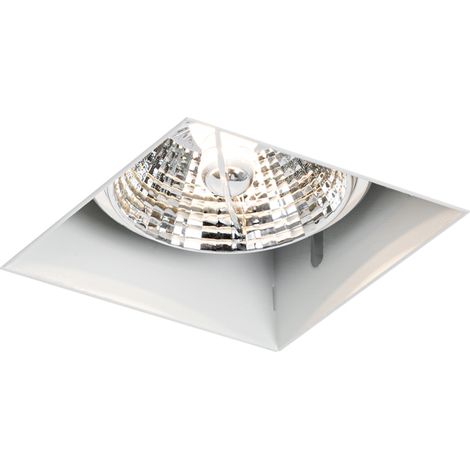 QAZQA Moderno Foco empotrado moderno blanco GU10 AR70 sin marco - Oneon Acero Cuadrada Adecuado para LED Max. 1 x 50 Watt