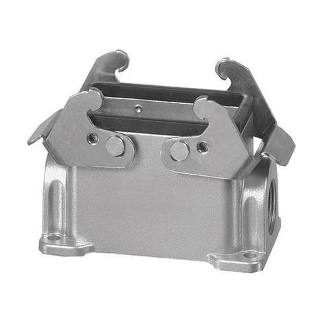 Amphenol C146 10N010 500 1-1 Custodia a zoccolo 2 staffe, 1 uscita per cavo, Modello basso 1 pz. (1/2)