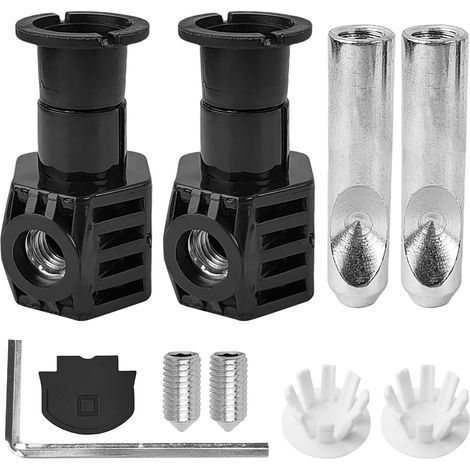 Kit de Fixation pour Toilettes, Jeu de Vis de Fixation pour Toilettes Intelligent, Fixation pour Toilettes, Accessoires pour Installation de Toilettes, pour WC Suspendu (Noir) (1/5)