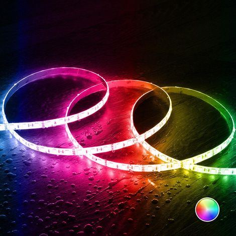 Ruban LED 12V RGB SMD 60 LED/m 5m 9W/m Largeur 10mm Coupe 5cm IP65 RGB