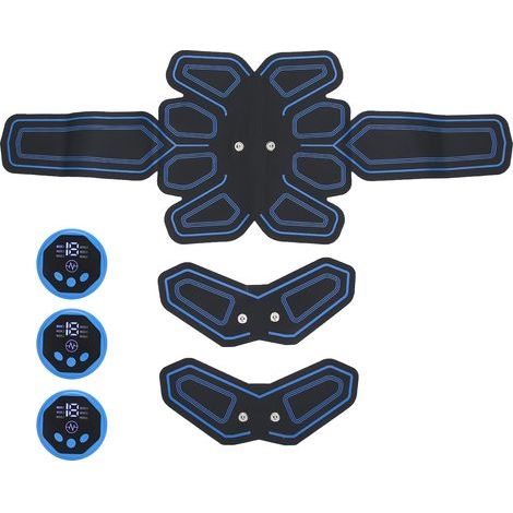 Ceinture de fitness EMS, stimulateur musculaire abdominal électrique, appareil de massage tonifiant avec autocollant-AquaForge (1/5)