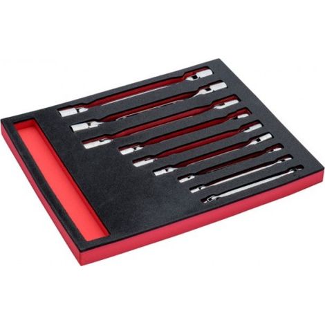 BAHCO - Jeu de clés à douille doubles, module mousse 2/3 Fit&Go - 9 pcs