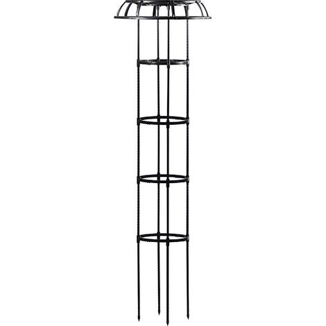 Soporte para plantas trepadoras (Φ25,4-H165cm-Negro) - Enrejado, soporte para rosas, tomates y pepinos (1/5)