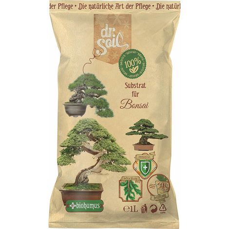 Dr.Soil natürliches Substrat für Bonsai und andere Topfpflanzen im 1L Beutel