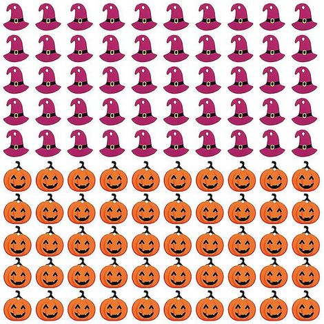 100 Stück Kürbisanhänger für Halloween-Dekorationen (1/3)