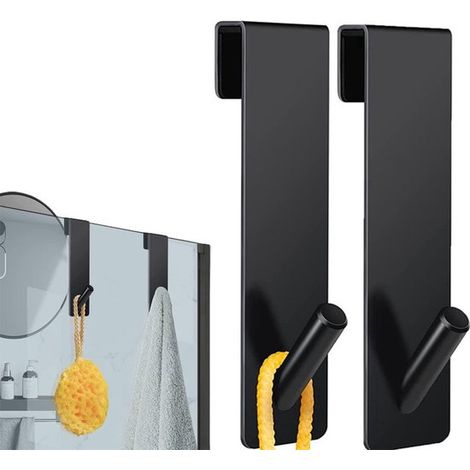 Ganci per doccia in acciaio inox, 2 pezzi, ganci universali per box doccia, ganci per parete doccia, ganci per doccia senza foratura con cuscinetto antiscivolo, ganci per asciugamani per la doccia (1/5)
