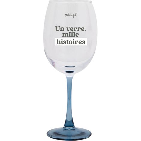 Verre à vin - Un verre, mille histoires - Verre vin avec message, réalisé en verre - Capacité : 47 cl. (1/5)